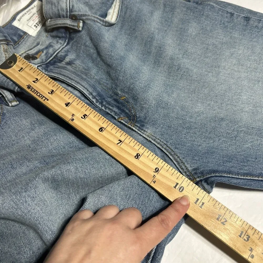 Banana Republic Mens Standard Jeans Slim Fit 33/30 Light Wash